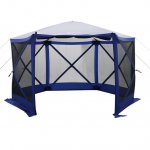 Ozark Trail 6 Hub Outdoor Camping 11'x10' Screen House, One Room, Blue