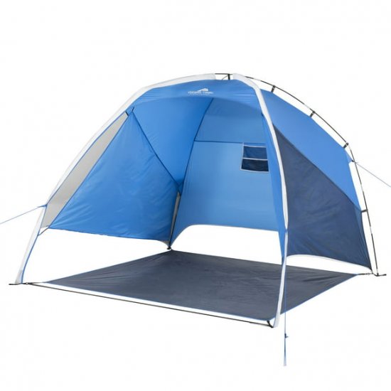 Ozark Trail Sand Island 7.5\' x 7.5\' Sunshade Beach Tent, with UV Protection and Hidden Pocket