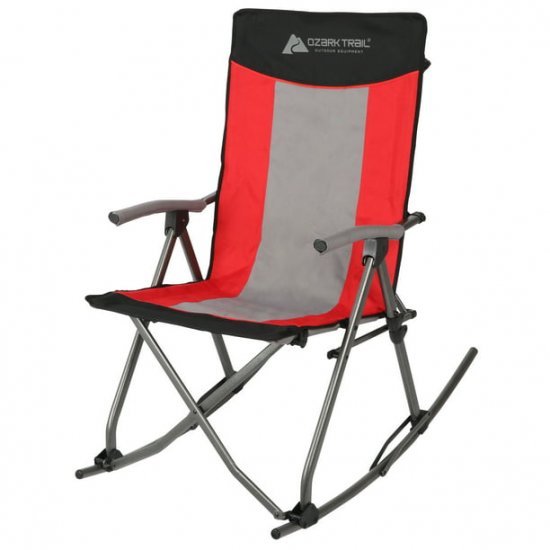 Ozark Trail Camping Rocking Chair, Red