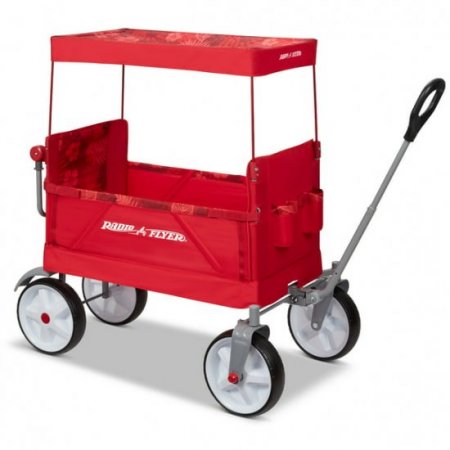 Radio Flyer, Beach & Boardwalk EZ Fold Wagon, Recycled Fabric, Red