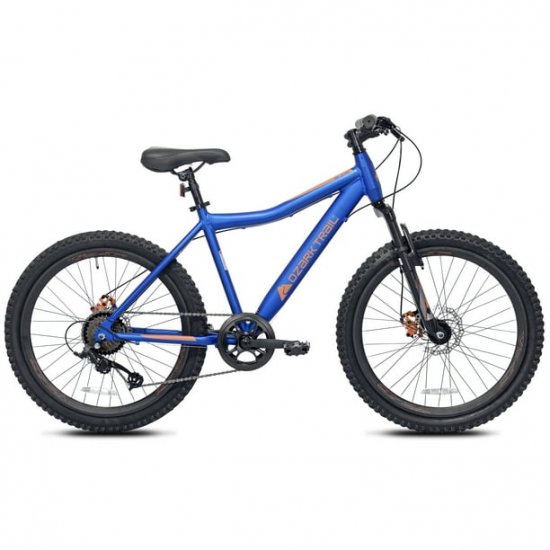 Ozark Trail 24\" Youth Glide Aluminum Mountain Bicycle,8 Speeds,Front Suspension,Blue