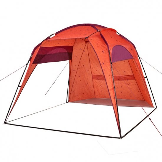 Ozark Trail Orange Sun Shelter Beach Tent, 11.25\'x 8.25\'with Gear Storage and UV Protection