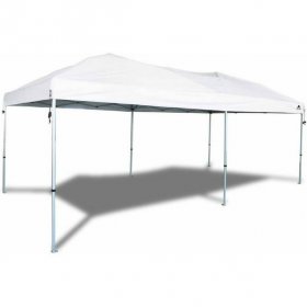 Ozark Trail 20' x 10' Straight Leg (200 Sq. ft Coverage), White, Outdoor Easy Pop up Canopy