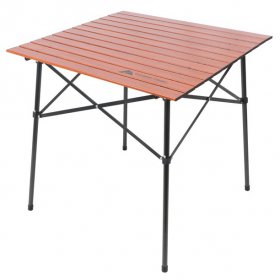 Ozark Trail Square Folding Aluminum Roll-Top Camp Table,31.5 x 31.5 x 27.5