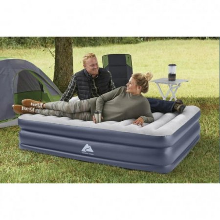 Ozark Trail Tritech QuadComfort 18" Air Mattress Antimicrobial Coating with Built-in AC Pump, Queen