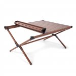 Ozark Trail Aluminum Roll-Top Camping Table, Dark Brown