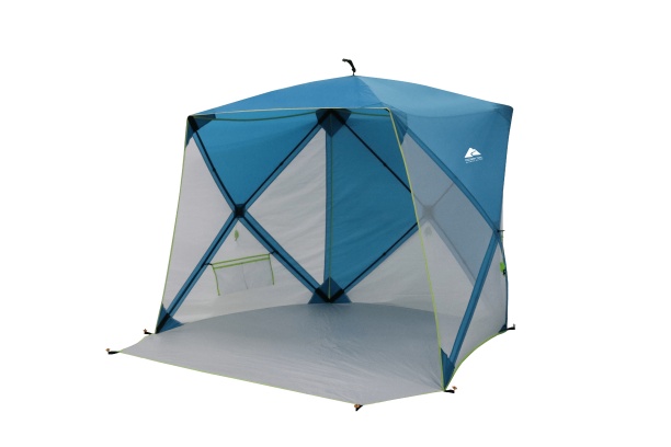 Ozark Trail 6.8 ft x 5.9 ft Pop-up Beach Shelter, Blue